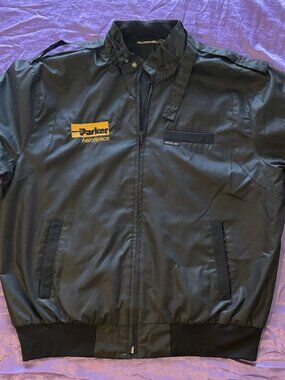 Parker Aerospace Black NASA Style Bomber Jacket Workwear Flight Coat
